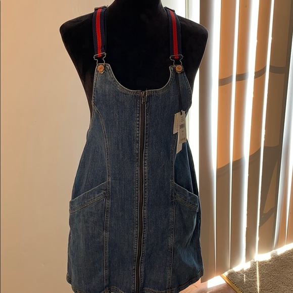 M1858 created for Macy’s denim jumper mini dress - Picture 8 of 10